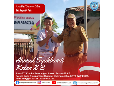 PRESTASI AHMAD SYAHBANDI KELAS X B